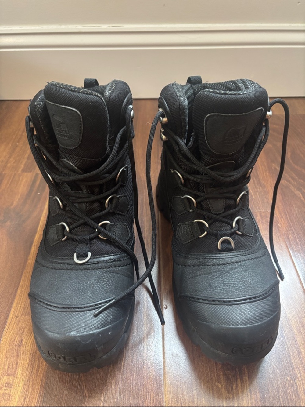 Sorel Timberwolf Black Leather Waterproof Winter Boots Mens 7 / 40 (f6y)